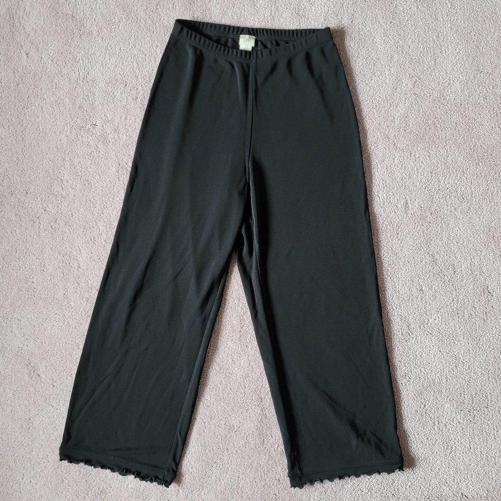 J. JILL Cropped Women Black Pants Elastic Waist Size Petite XS